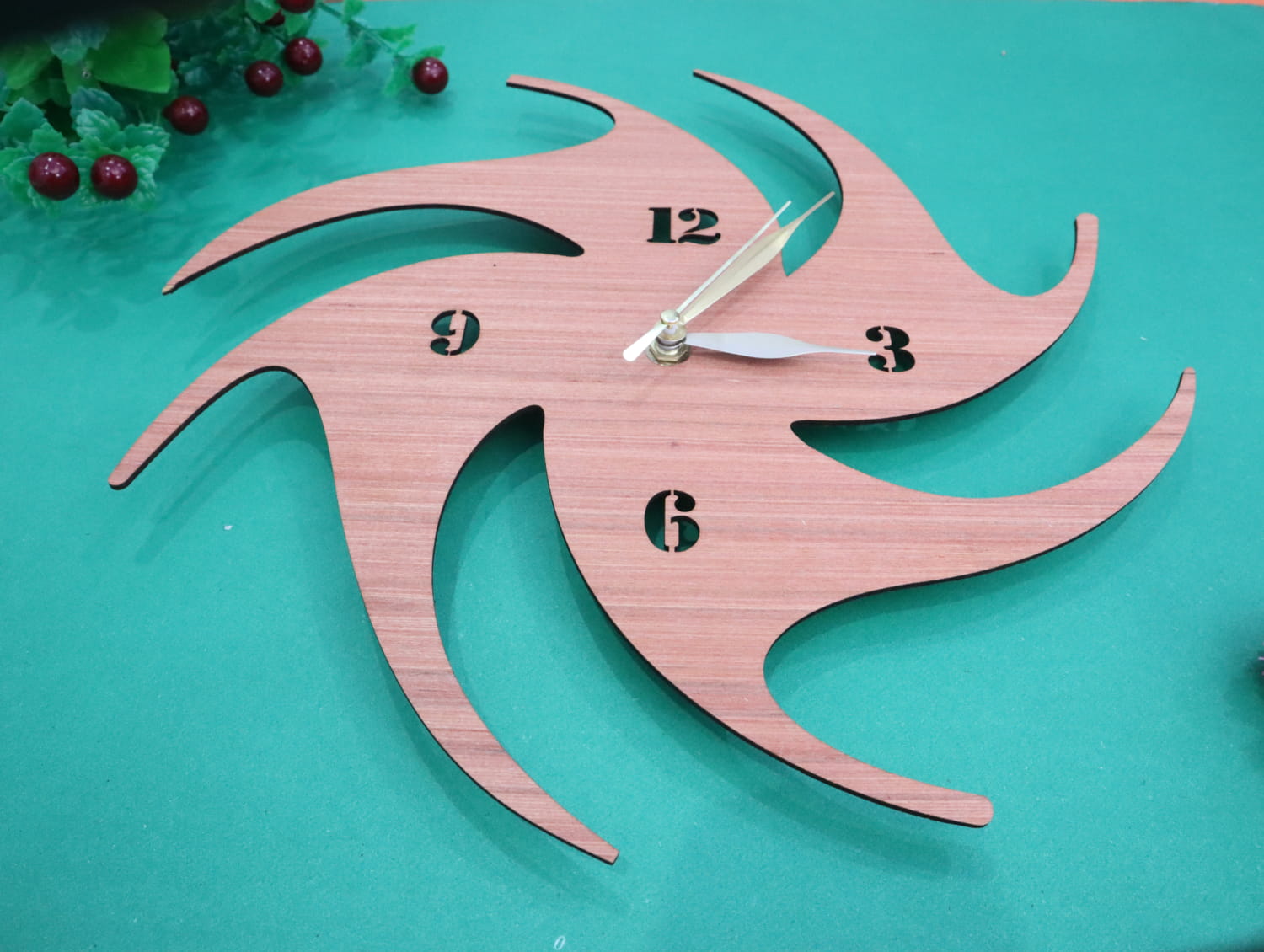 Laser Cut Unusual Wood Clock Unique Wall Decor Free Vector