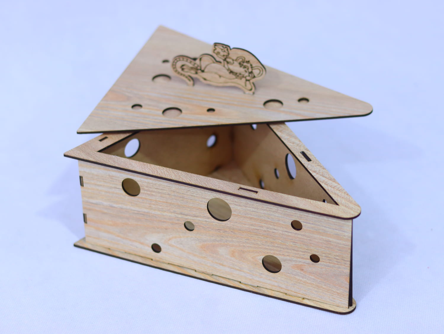 Laser Cut Mouse Cheese Box MDF 3mm Free Vector
