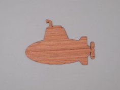 Laser Cut Wooden Submarine Shape For Crafts Free Vector