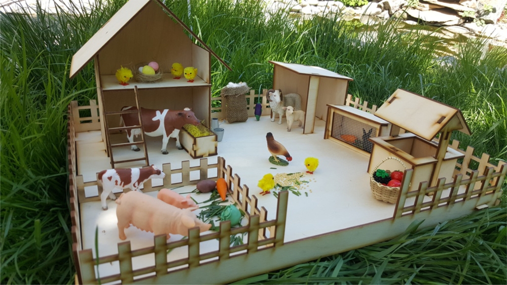 Laser Cut Wooden Kids Toy Farm Free Vector