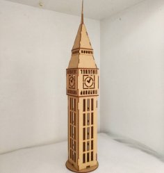 Laser Cut Big Ben 3D Model Free Vector