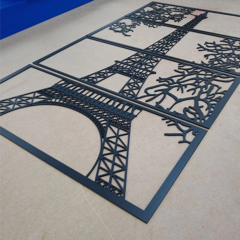 Laser Cut Eiffel Tower View Multi Panel Canvas Wall Art Free Vector