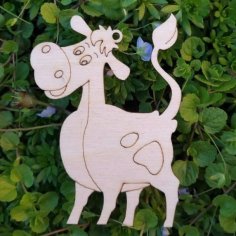 Laser Cut Engraved Cow Free Vector