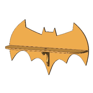 Laser Cut Batman Floating Shelf Free Vector