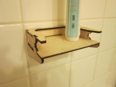 Laser Cut Wall Mounted Toothbrush Holder Shelf DXF File