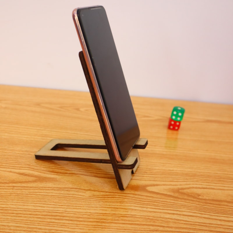 Laser Cut Never Give Up Phone Stand Plywood 6mm DXF File