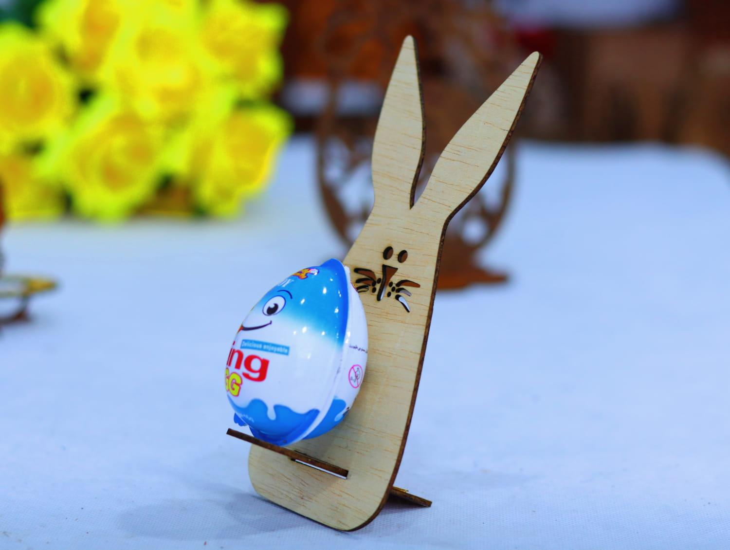 Laser Cut Easter Bunny Egg Holder 3mm Free Vector