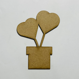 Laser Cut Unfinished Wooden Heart Flower Pot Cutout Free Vector