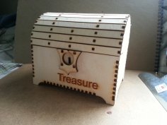 Laser Cut Wood Treasure Chest Free Vector