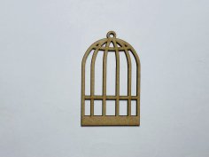 Laser Cut Wooden Bird Cage Shape For Crafts Free Vector