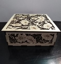 Laser Cut Wooden Decorative Gift Box With Lid DXF File