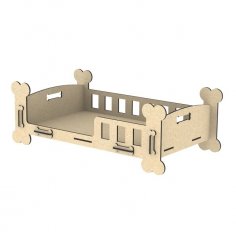 Laser Cut Cute Dog Bed Puppy Crib Pet Furniture Free Vector