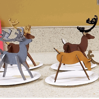 Laser Cut Elegant Reindeer Display SVG File