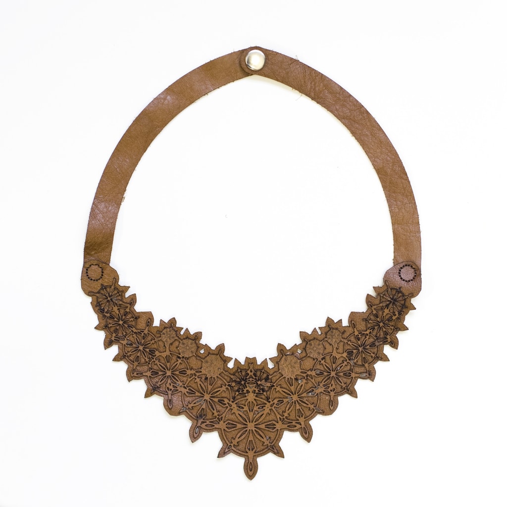 Laser Cut Leather Necklace Free Vector