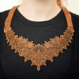Laser Cut Leather Necklace Free Vector