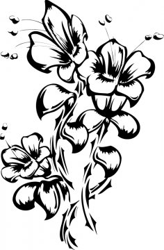 Flowers Tattoo Vector Art Free Vector