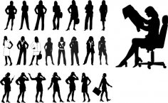 Silhouettes of Business Women Free Vector