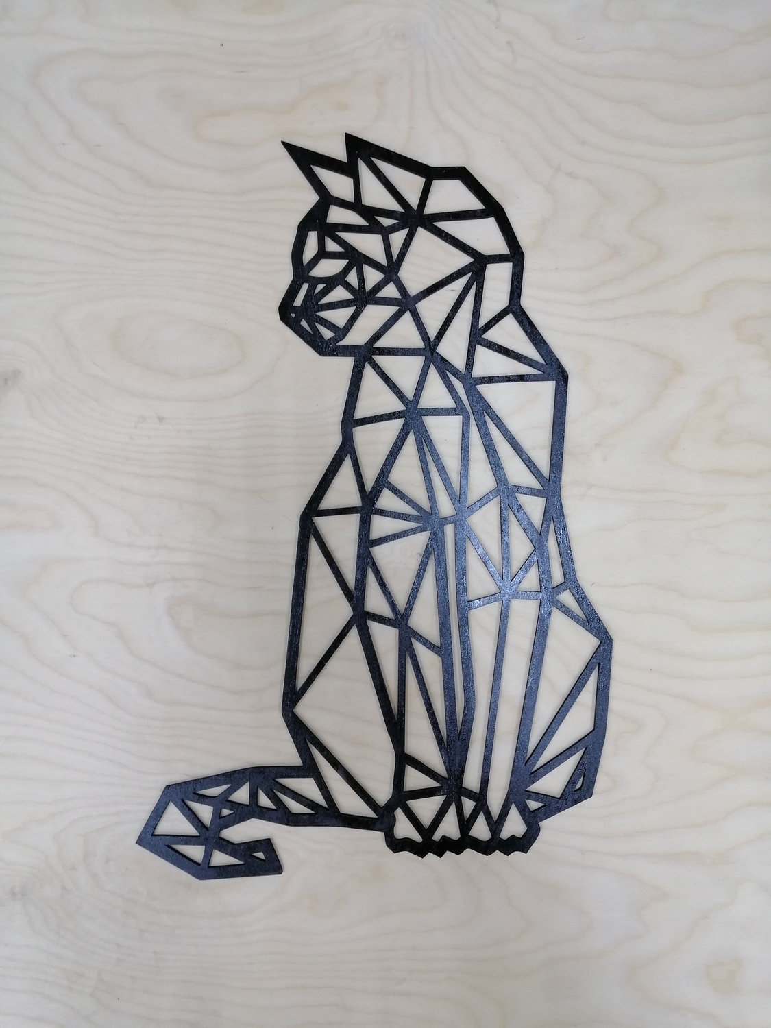 Laser Cut Cat Polygon Art Wall Decor 3D Sculpture Art DXF File
