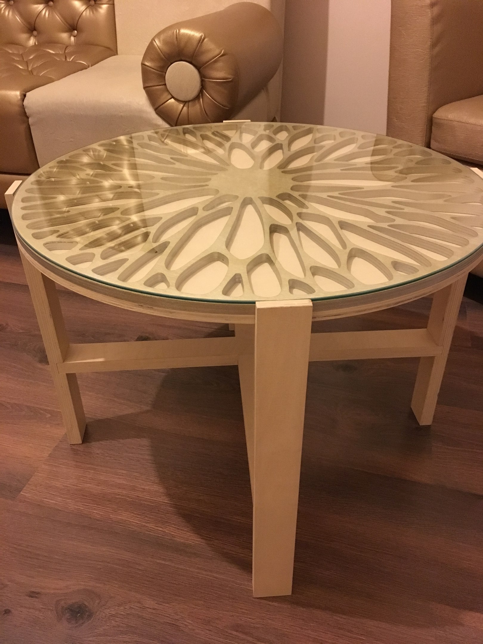 Laser Cut Modern Creative Round Table Top Free Vector