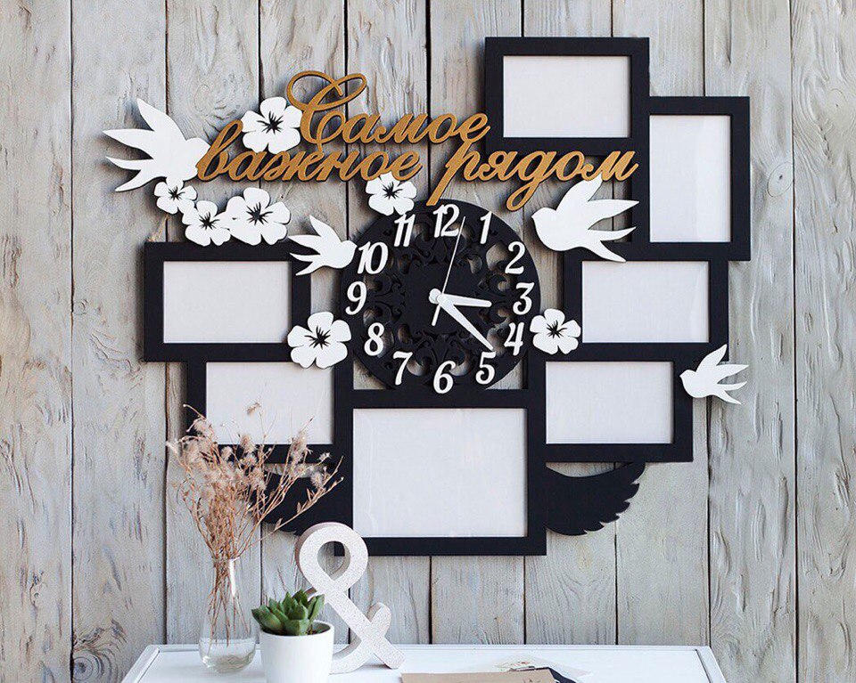 Laser Cut Picture Frames with Clock Template Free Vector cdr Download