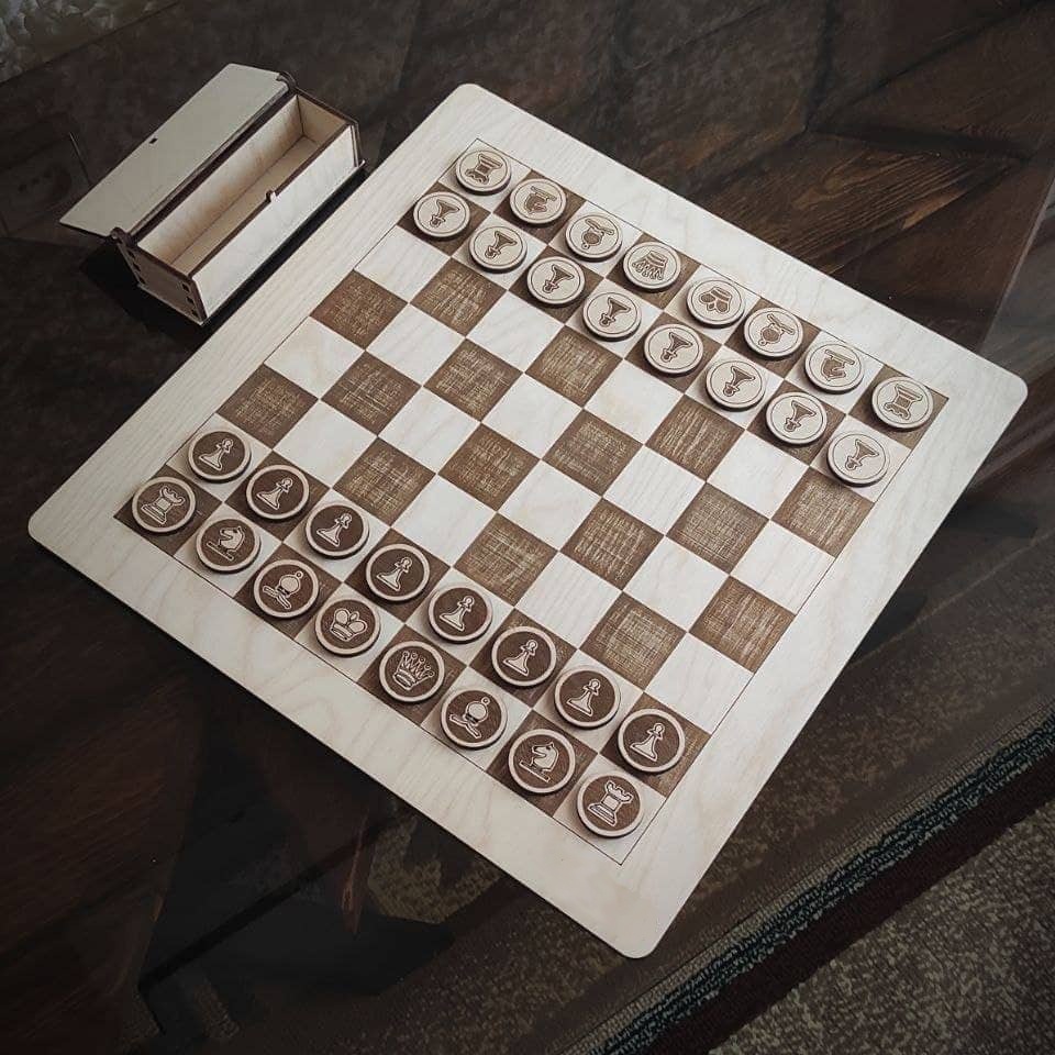 Laser Cut Engraved Chess Set Free Vector cdr Download 