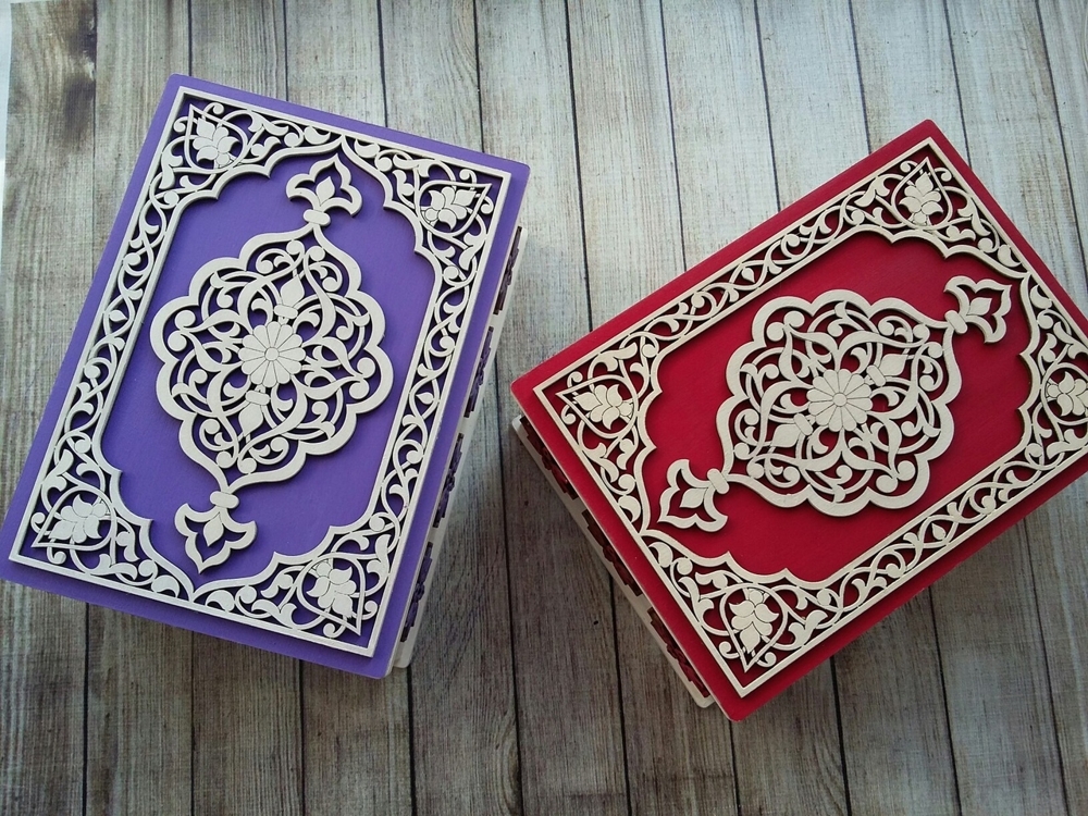 Laser Cut Decorative Gift Box Plywood 3mm Free Vector