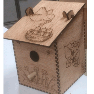 Laser Cut Bird Nesting Box Plywood Free Vector