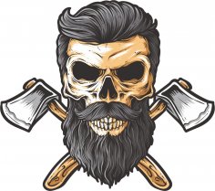Bearded skull illustration on white background Free Vector