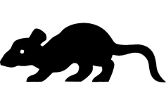 Rat Silhouette Vector dxf File