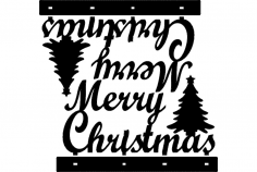 Stand Merry Christmas Decoration dxf File