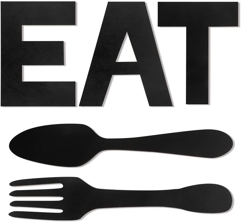 Laser Cut Eat Sign Fork And Spoon Wall Decor Free Vector Download - 3axis.co - 3D model önizlemesi