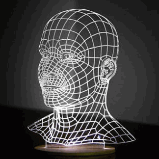 HEAD 3d illusion acrylic lamp Free Vector