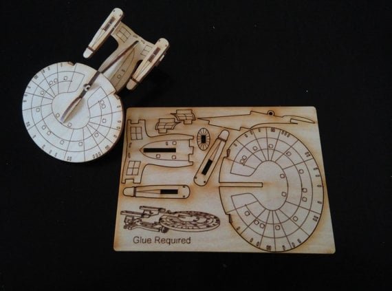 Laser Cut USS Enterprise Ornament Card Free Vector Download - 3axis.co - 3D model önizlemesi