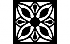 Floral Grille Pattern dxf File
