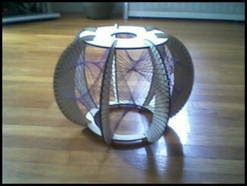 Laser Cut String Lampshade SVG File Free Download - 3axis.co - 3D model önizlemesi