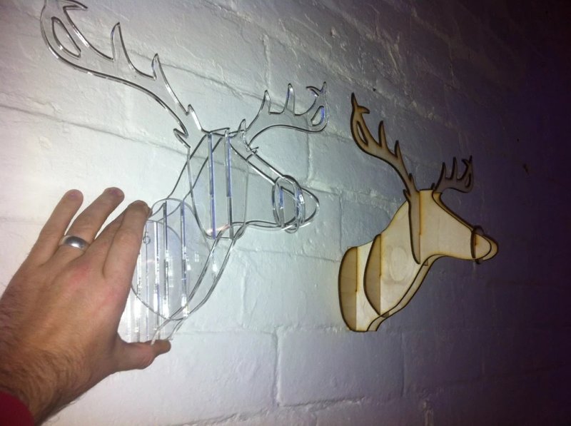 Laser Cut Reindeer Head Christmas Decor DXF File Free Download - 3axis.co - 3D model önizlemesi