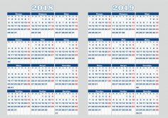 2018-2019 Calendar Vector Art Free Vector