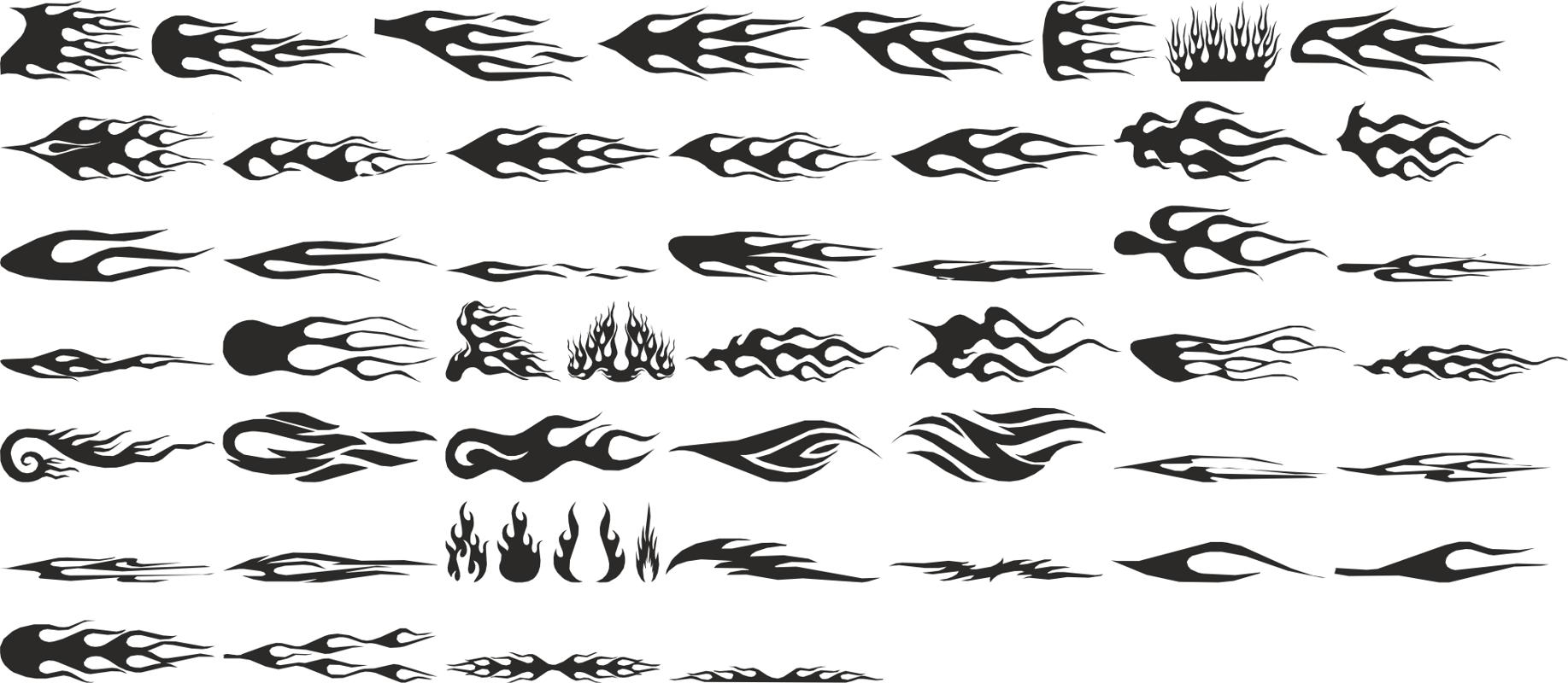 Tribal black fire flames tattoo design vectors Free Vector cdr Download - 3axis.co
