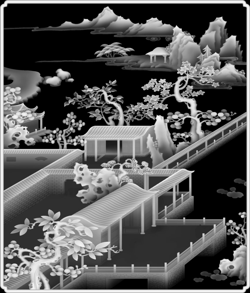 Chinese Grayscale 3D Relief Bitmap (.bmp) format file free download - 3axis...