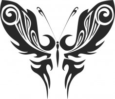 Tribal Butterfly Vector Art 50 DXF File