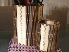 Wooden pen stand 3mm DXF File