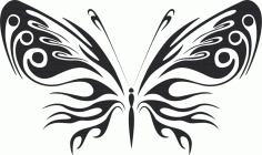 Stylized Vector Butterfly DXF File