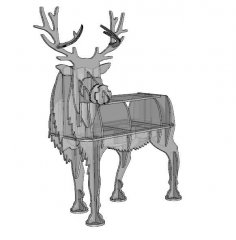 Deer 2D animals design plan 10mm Free Vector