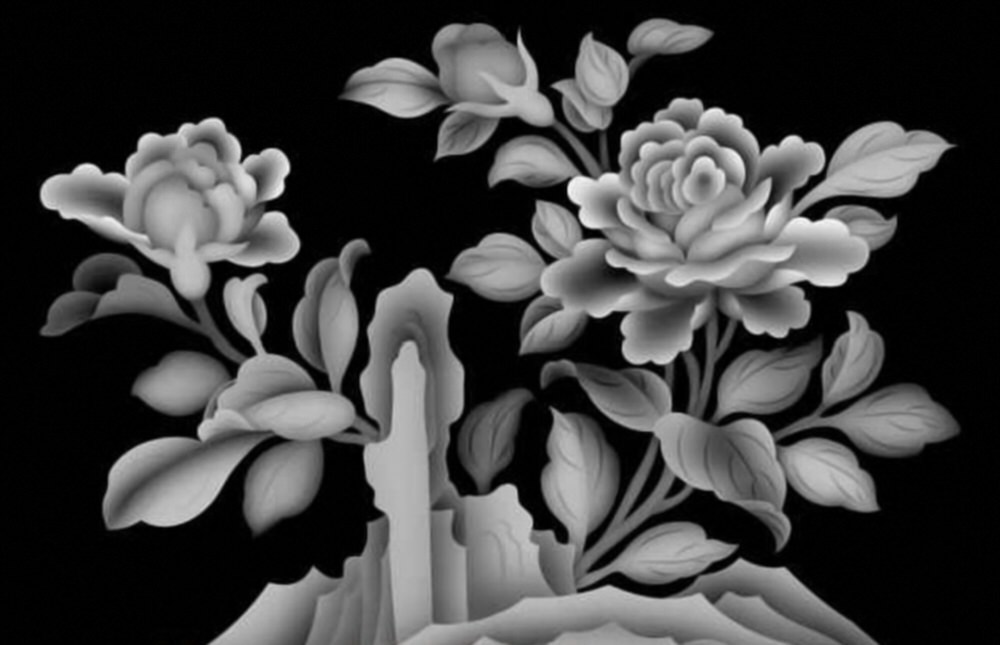 Flowers 3D Grayscale Images for 3D Engraving Bitmap (.bmp) format file
