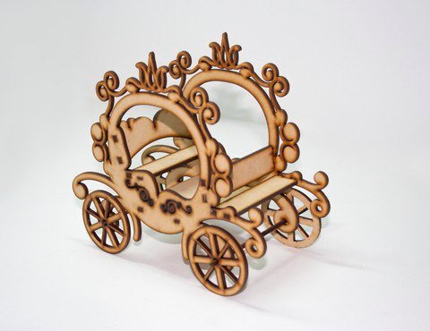 Laser Cut Cinderella Doll Carriage Free Vector Download - 3axis.co - 3D model önizlemesi