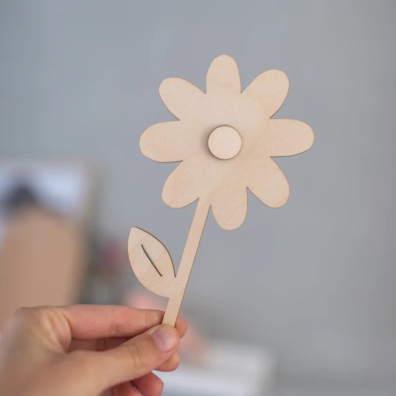 Laser Cut Wooden Flower For Crafts Free Vector Download - 3axis.co - 3D model önizlemesi
