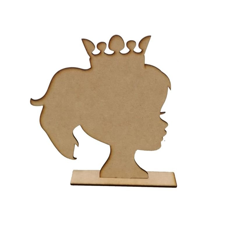 Laser Cut Wooden Head Stand Girl Silhouette Hair Bow Display Stand Free Vector Download - 3axis.co - 3D model önizlemesi