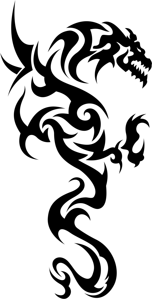 Tribal Dragon Tattoo Vector Free Vector cdr Download - 3axis.co