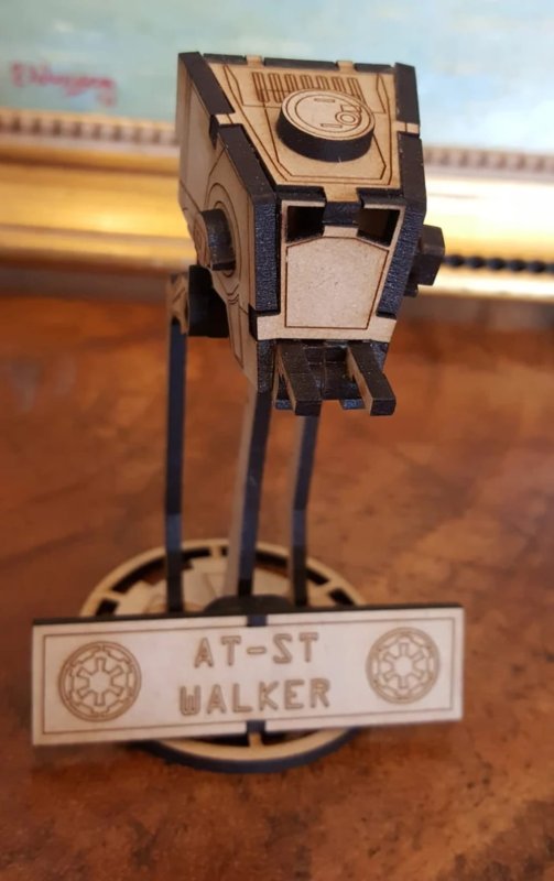 Laser Cut Star Wars AT-ST Walker Free Vector cdr Download - 3axis.co - 3D model önizlemesi