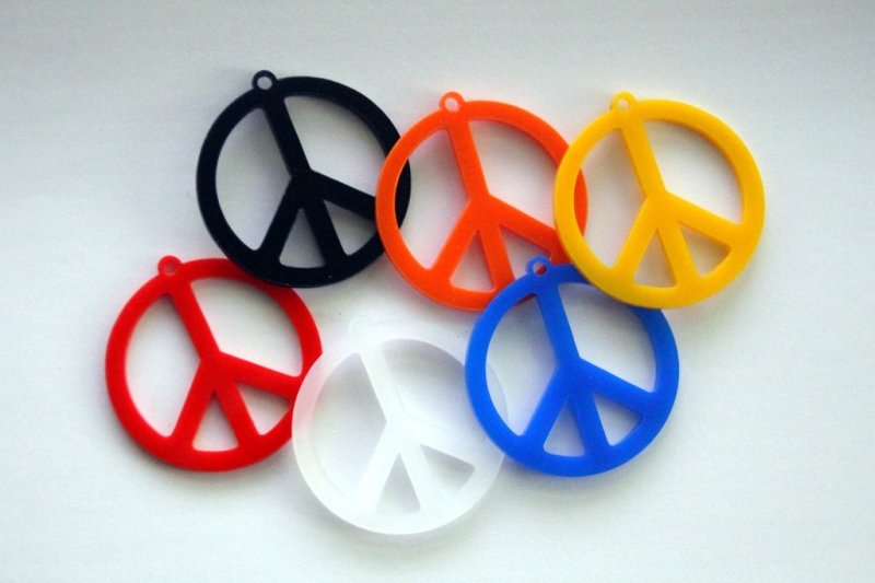Laser Cut Peace Symbol SVG File Free Download - 3axis.co - 3D model önizlemesi